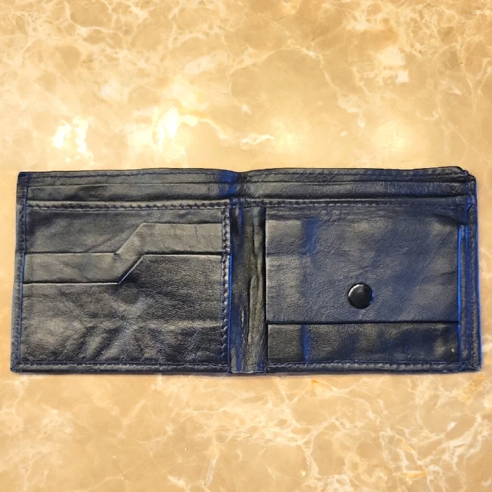 Black Money & Card Holder Genuine Leather Accessory